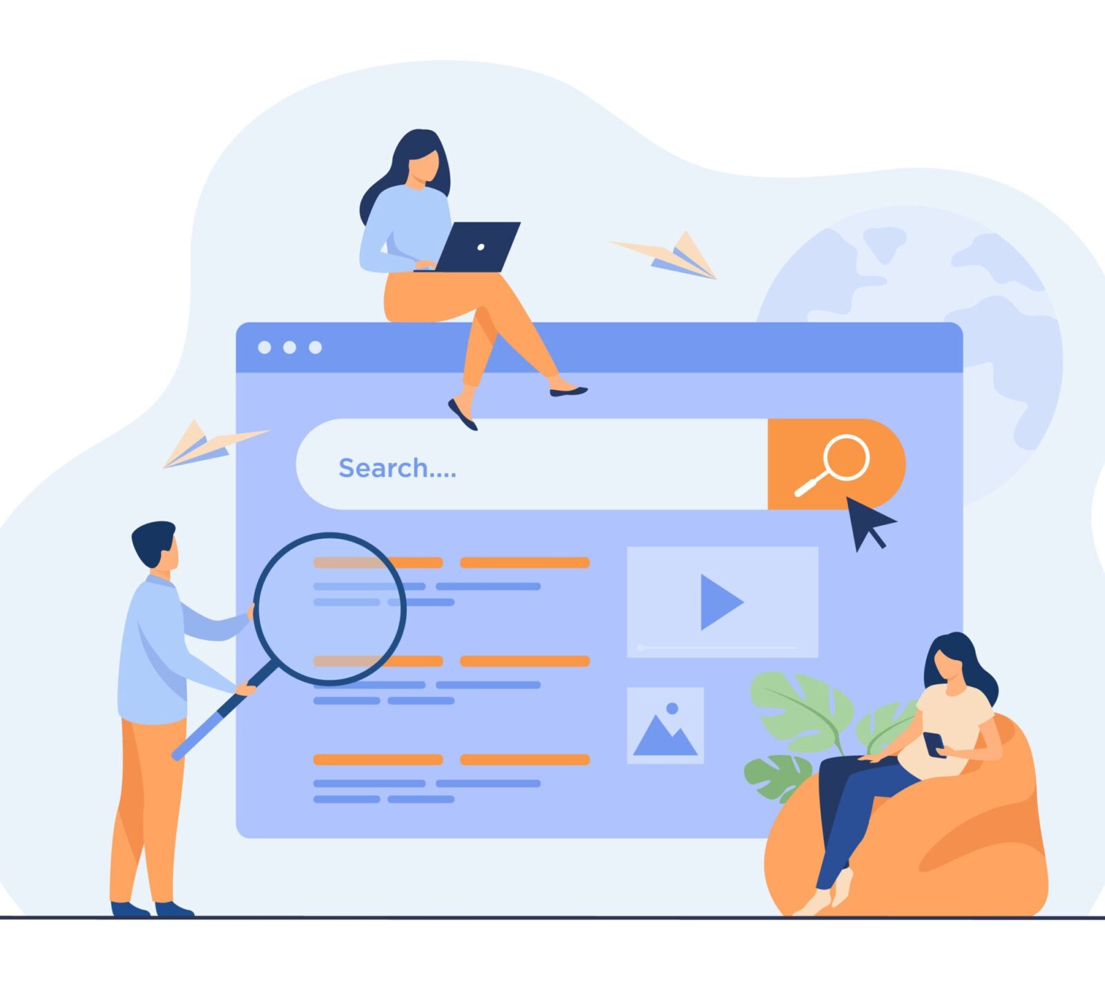 People using search box for query