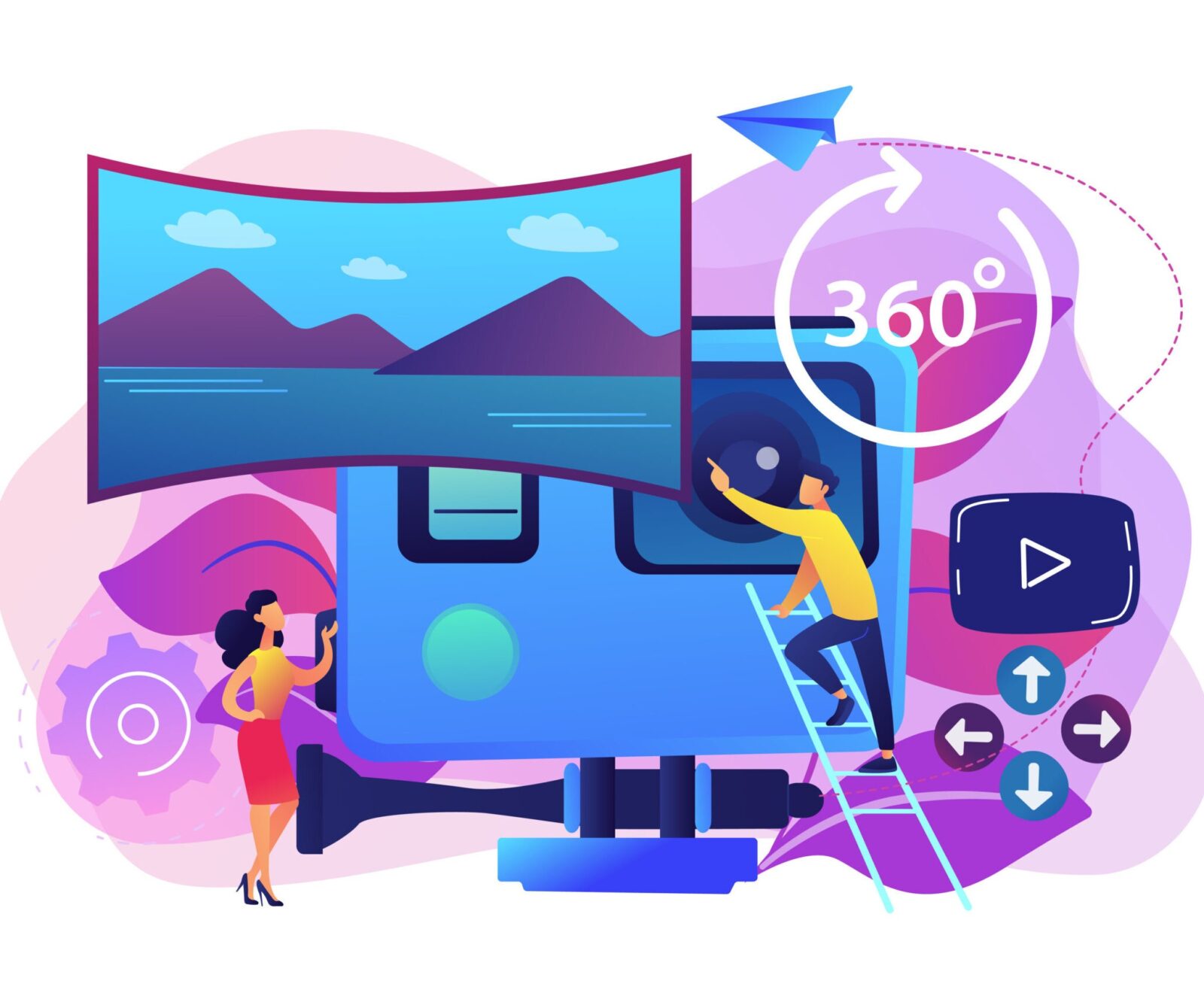 Virtual tour concept vector illustration.