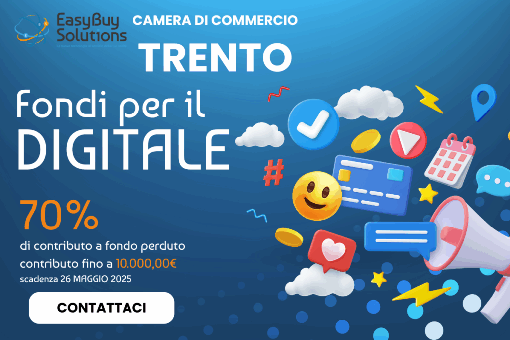 Bando Digitalizzazione Camera di Commercio Trento Blue and White Modern 3D Digital Marketing Agency Facebook Ad